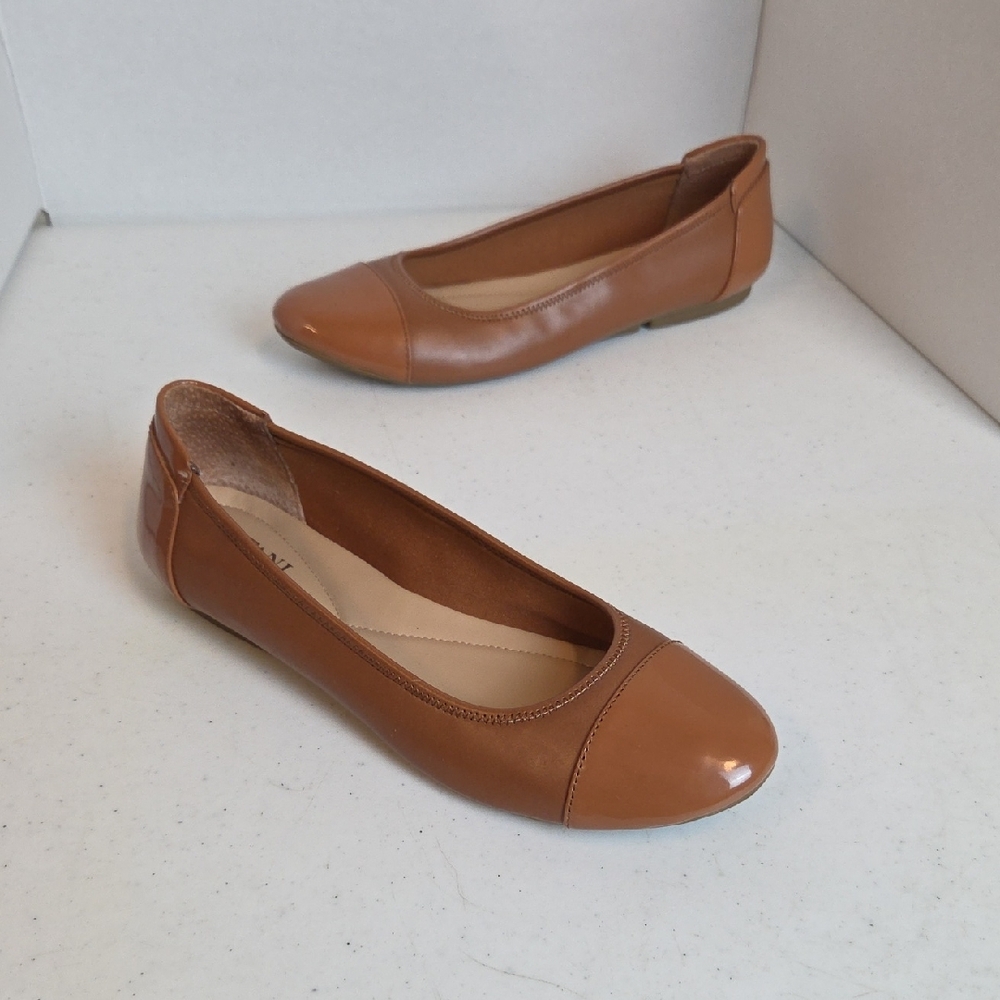 Alfani Women's Brown Leather Slip-On Ballet Flat Size 8.5
